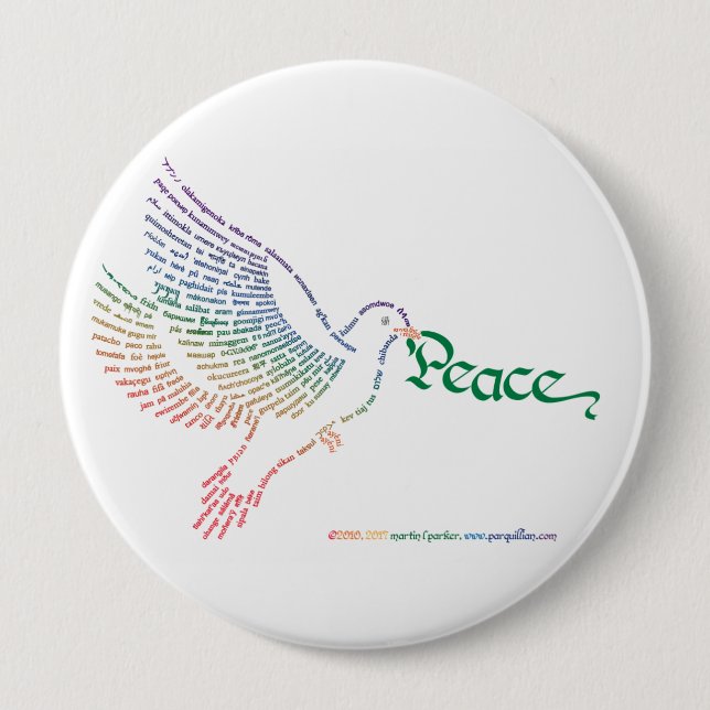 Macaron Rond 10 Cm World Peace Dove Button (Devant)