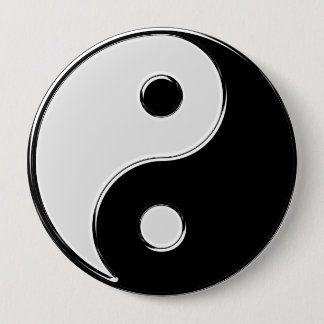 Macaron Rond 10 Cm Yin Yang en noir et blanc
