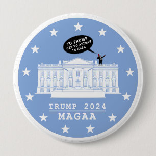 MACARON ROND 10 CM  YO TRUMP - BOUTON WHITEHOUSE