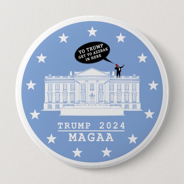 MACARON ROND 10 CM  YO TRUMP - BOUTON WHITEHOUSE (Devant)