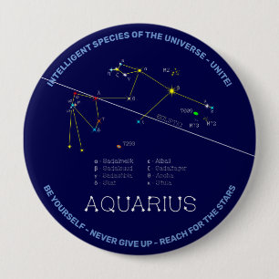 Macaron Rond 10 Cm Zodiaque Aquarius