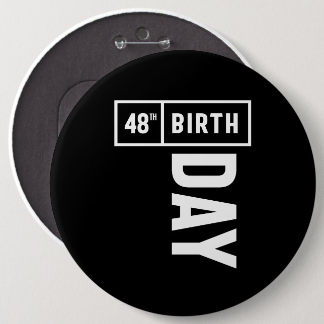 Macaron Rond 15,2 Cm 48 Ans - 48e Anniversaire Drôle Cadeau (Devant & derrière)