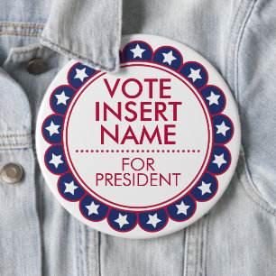 Macaron Rond 15,2 Cm 6" Gros bouton personnalisé pour la campagne élect