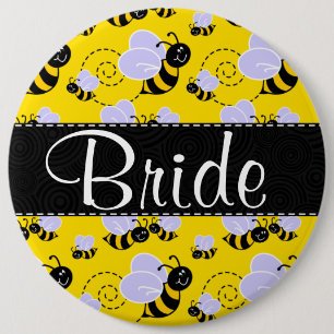 Macaron Rond 15,2 Cm Abeille jaune et noire mignonne
