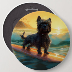 Macaron Rond 15,2 Cm Affenpinscher Beach Surf Peinture