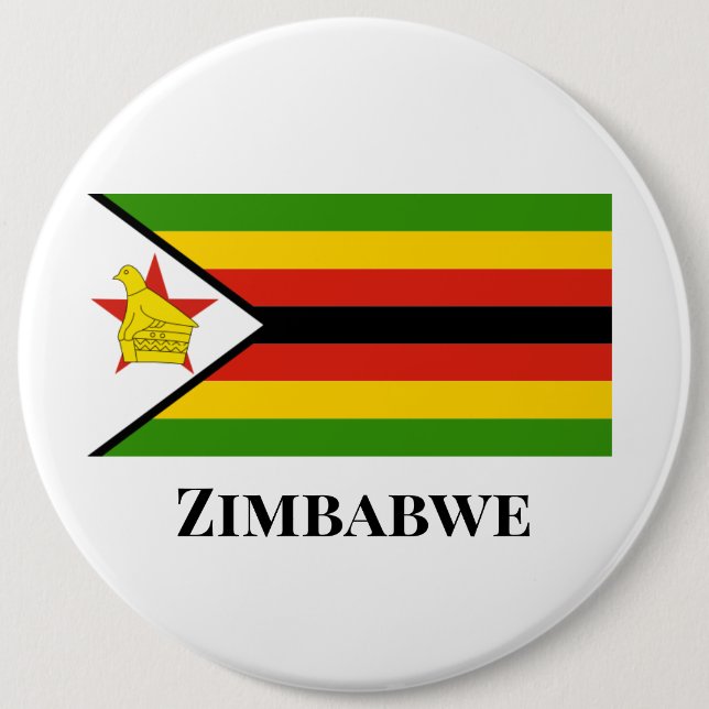MACARON ROND 15,2 CM AFRIQUE : DRAPEAU DU ZIMBABWE (Devant)