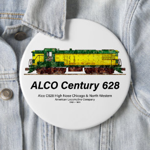Macaron Rond 15,2 Cm Alco C-628 aka Alco Century 628 Diesel Locomotive