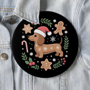 Macaron Rond 15,2 Cm Amateur de chien saucisson en pain d'épice Noël Da