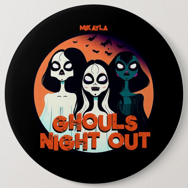 Macaron Rond 15,2 Cm Amusants Gouls Night Out (Devant)