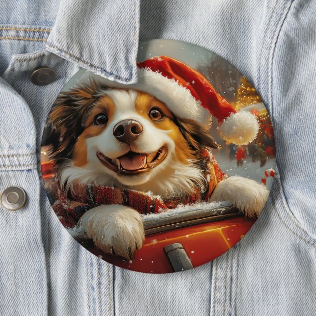 Macaron Rond 15,2 Cm Anatolie Berger Chien Roller Dessous de verre Noël (En situation)