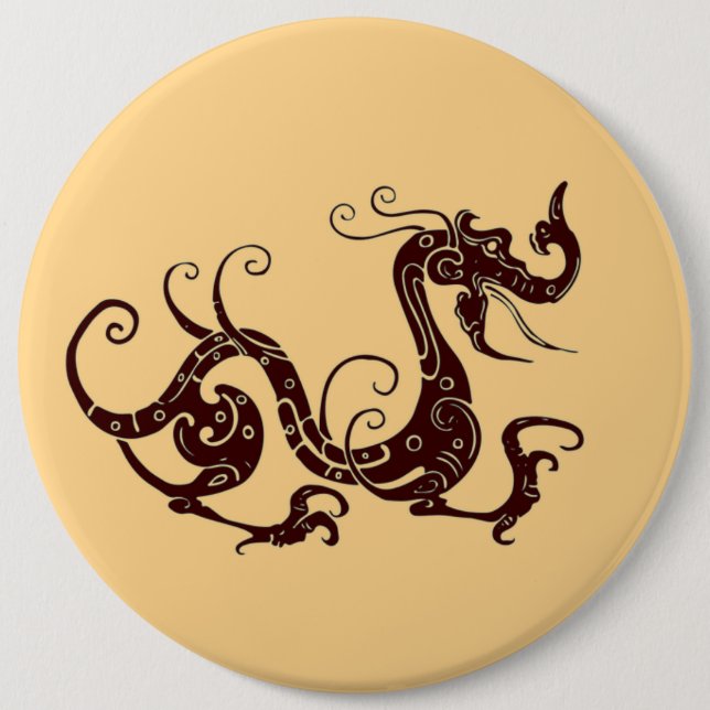 Macaron Rond 15,2 Cm Ancien dragon mystique brun (Devant)