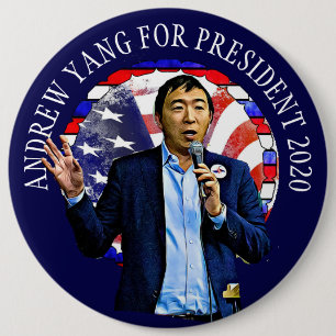 Macaron Rond 15,2 Cm Andrew Yang pour l'élection présidentielle américa