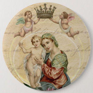 Macaron Rond 15,2 Cm Anges de Mary Jésus de mère de Vierge bénis par