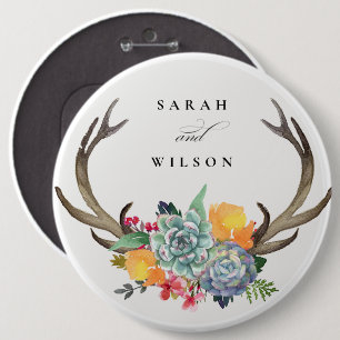 MACARON ROND 15,2 CM ANTLER BOHEMIAN ALLURE MARIAGE FLORAL SUCCULENT