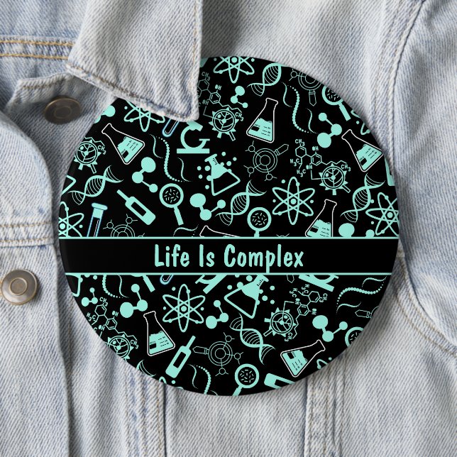 Macaron Rond 15,2 Cm aqua bleu moderne biochimie vie complexe (En situation)