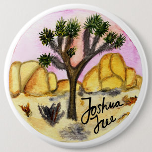 Macaron Rond 15,2 Cm Aquarelle du parc national Joshua Tree