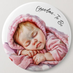 Macaron Rond 15,2 Cm Aquarelle rose couchant bébé fille sexe Révéler