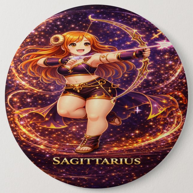 Macaron Rond 15,2 Cm Archive Galaxy : Sagittaire Archer (Devant)