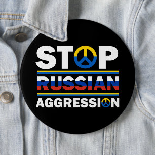 Macaron Rond 15,2 Cm Arrêter l'agression russe/Ukraine