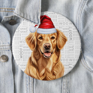 Macaron Rond 15,2 Cm Arrière - plan de Père Noël Dog Woof de l'épreuve 