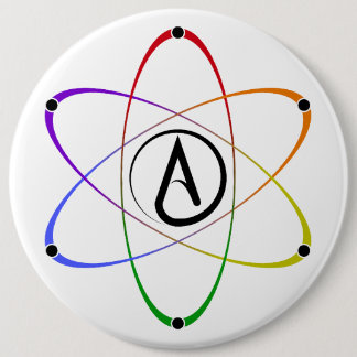 Macaron Rond 15,2 Cm Atheist Atom Symbol Rainbow