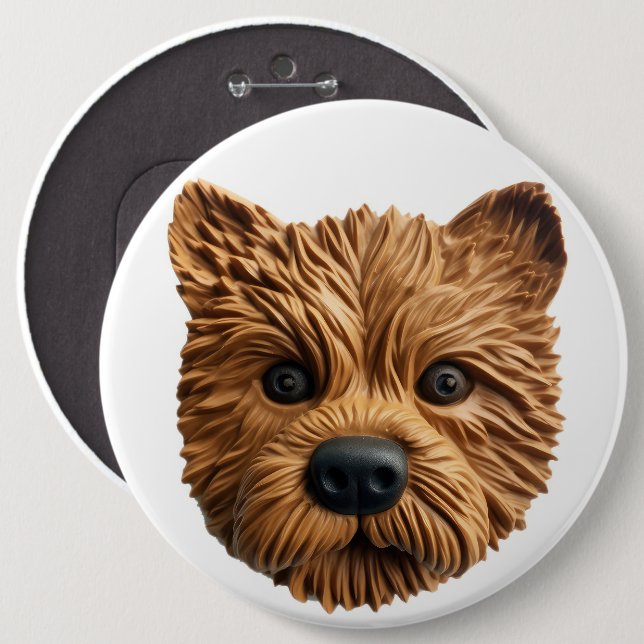 Macaron Rond 15,2 Cm Australian Terrier Dog 3D inspiré (Devant & derrière)