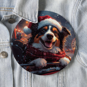 Macaron Rond 15,2 Cm Australie Kelpie Dog Roller Dessous de verre Noël