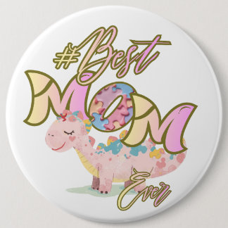 Macaron Rond 15,2 Cm Autism Best Mom Ever Pin Button