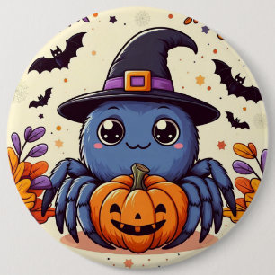 Macaron Rond 15,2 Cm Automne/automne/araignée/sorcière/halloween