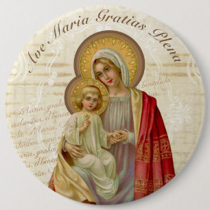 Macaron Rond 15,2 Cm Avenue Maria bénie par cru de Vierge Marie Jésus