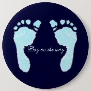 Macaron Rond 15,2 Cm Baby Footprints (Boy)