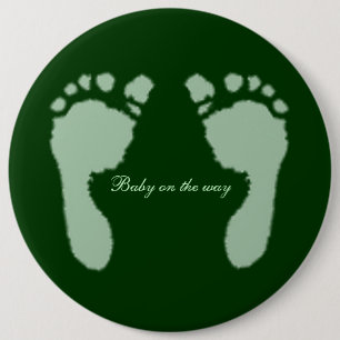 Macaron Rond 15,2 Cm Baby Footprints (Green)