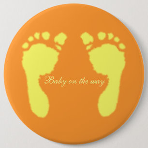 Macaron Rond 15,2 Cm Baby Footprints (Yellow)