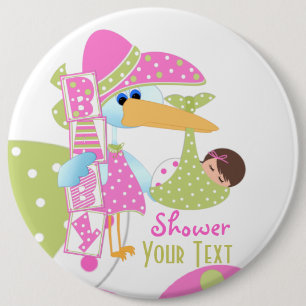 Macaron Rond 15,2 Cm Baby shower + bouton