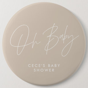 Macaron Rond 15,2 Cm Baby shower script moderne minimaliste cerise rose