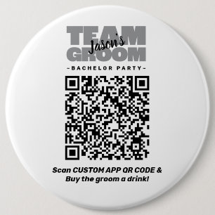 Macaron Rond 15,2 Cm Bachelor Party QR Code Acheter Drink Team Groom 6"
