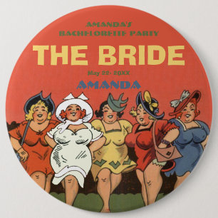 Macaron Rond 15,2 Cm Bachelorette la jeune mariée