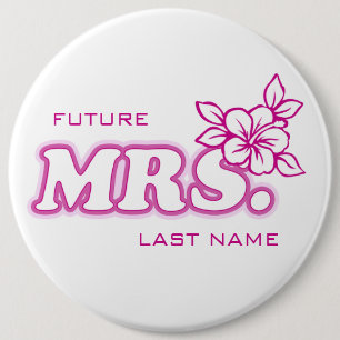 Macaron Rond 15,2 Cm Bachelorette rose "future Mme" Pin personnalisable