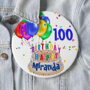 Macaron Rond 15,2 Cm Ballons de gâteau d'anniversaire Ajouter le nom AG