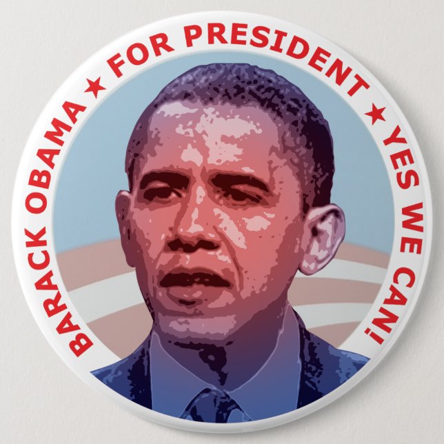 Macaron Rond 15,2 Cm Barack Obama pour le président (Devant)