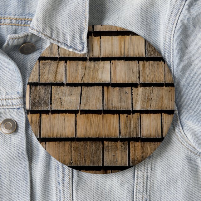 Macaron Rond 15,2 Cm bardeaux de bois (En situation)