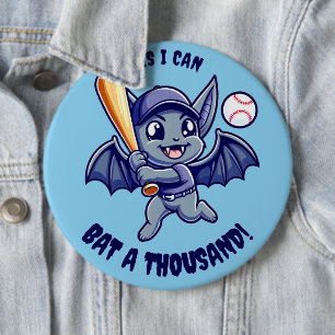 Macaron Rond 15,2 Cm Bat mignonne Oui Je peux battre un millier