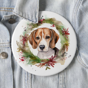Macaron Rond 15,2 Cm Beagle Noël Wreath Festive Pup