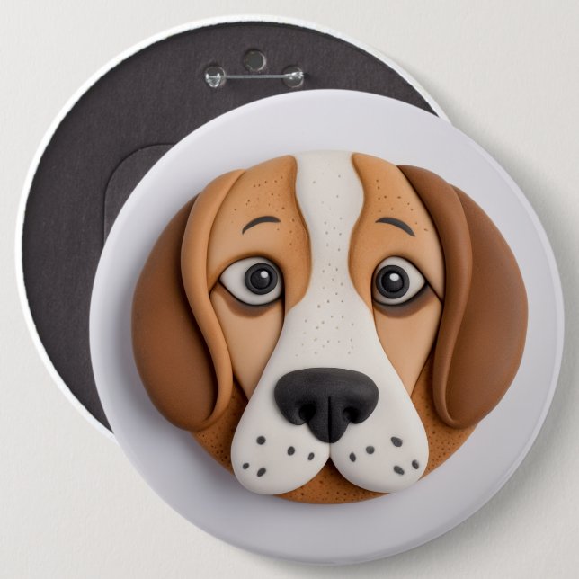 Macaron Rond 15,2 Cm Beagle Un Beau Cookie Inspiré (Devant & derrière)