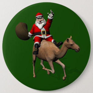 Macaron Rond 15,2 Cm Beau Père Noël À Chameau