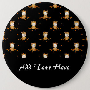 Macaron Rond 15,2 Cm Bébés d'automne mignons en chute Motif Feuille