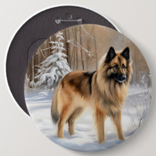 Macaron Rond 15,2 Cm Belgian Tervuren Qu'il neige Noël