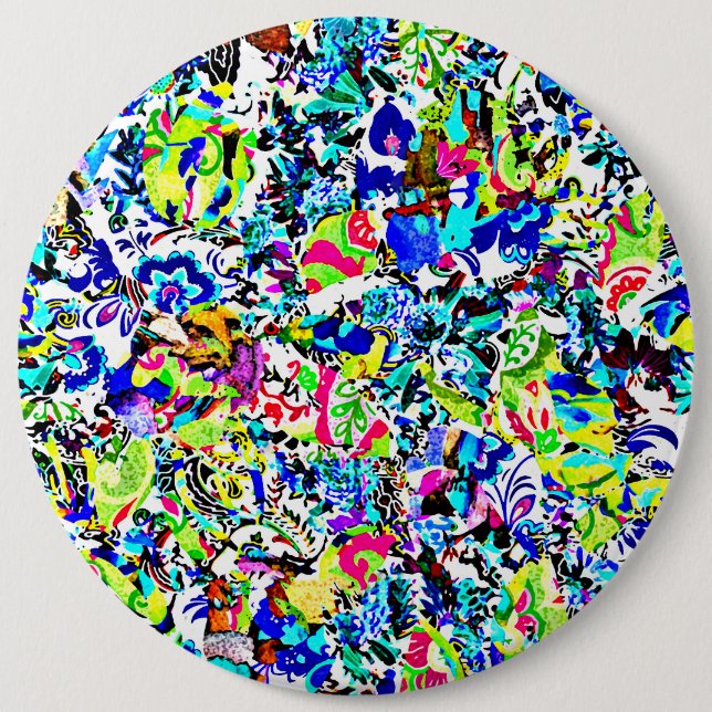 Macaron Rond 15,2 Cm Belle peinture abstraite colorée (Devant)