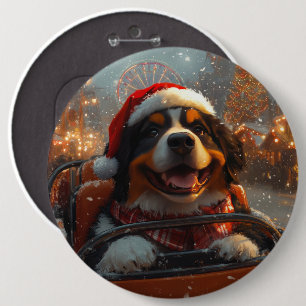 Macaron Rond 15,2 Cm Bernois Mountain Dog Roller Dessous de verre Noël