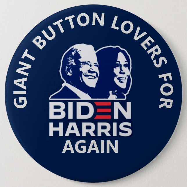Macaron Rond 15,2 Cm Biden Harris 2024 (Devant)